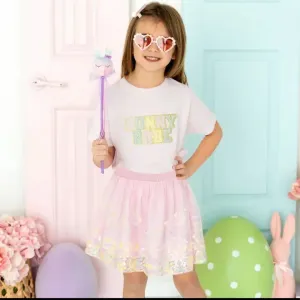 Bunny Babe Patch Easter Short Sleeve T-Shirt - Ballet - Kids
