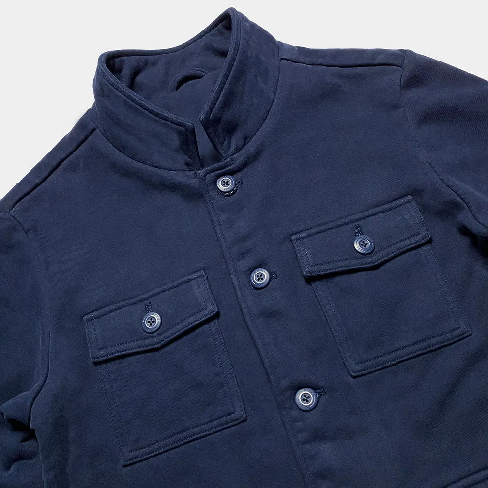 BZEN M.3025 BEIJING-NAV SLIM FIT HEAVY FLEECE 4 POCKET SHIRT JACKET-460GSM-E0 NAVY