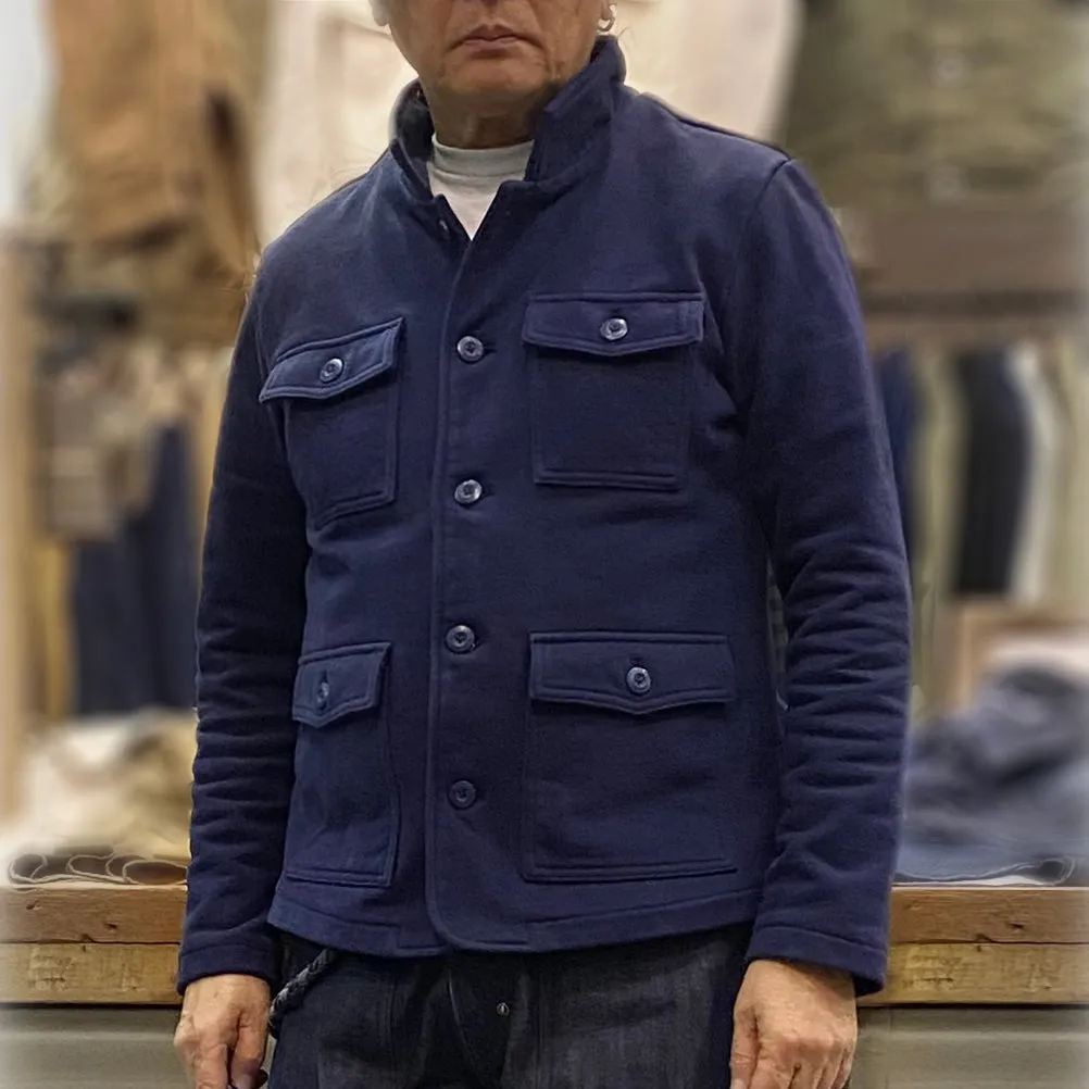 BZEN M.3025 BEIJING-NAV SLIM FIT HEAVY FLEECE 4 POCKET SHIRT JACKET-460GSM-E0 NAVY