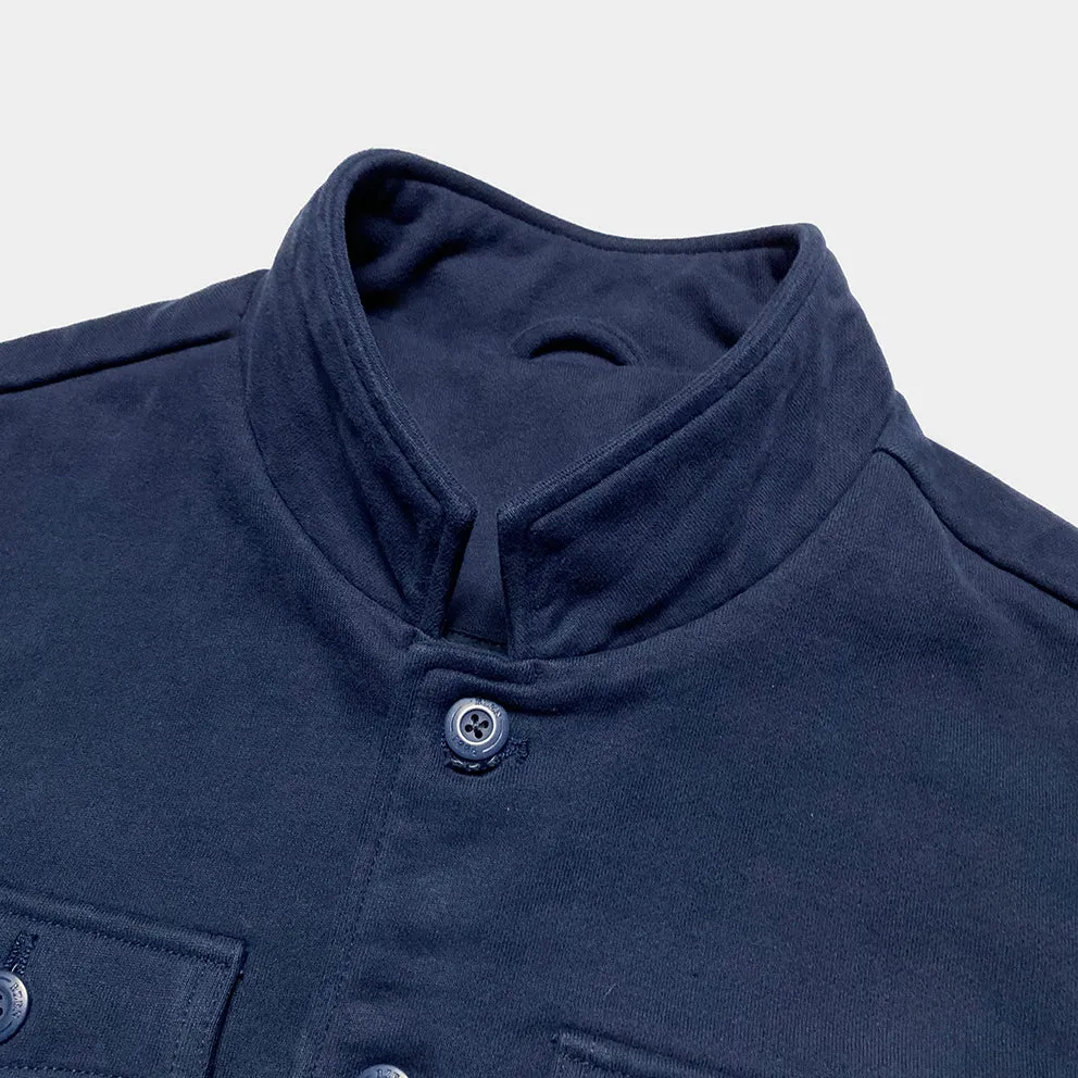 BZEN M.3025 BEIJING-NAV SLIM FIT HEAVY FLEECE 4 POCKET SHIRT JACKET-460GSM-E0 NAVY