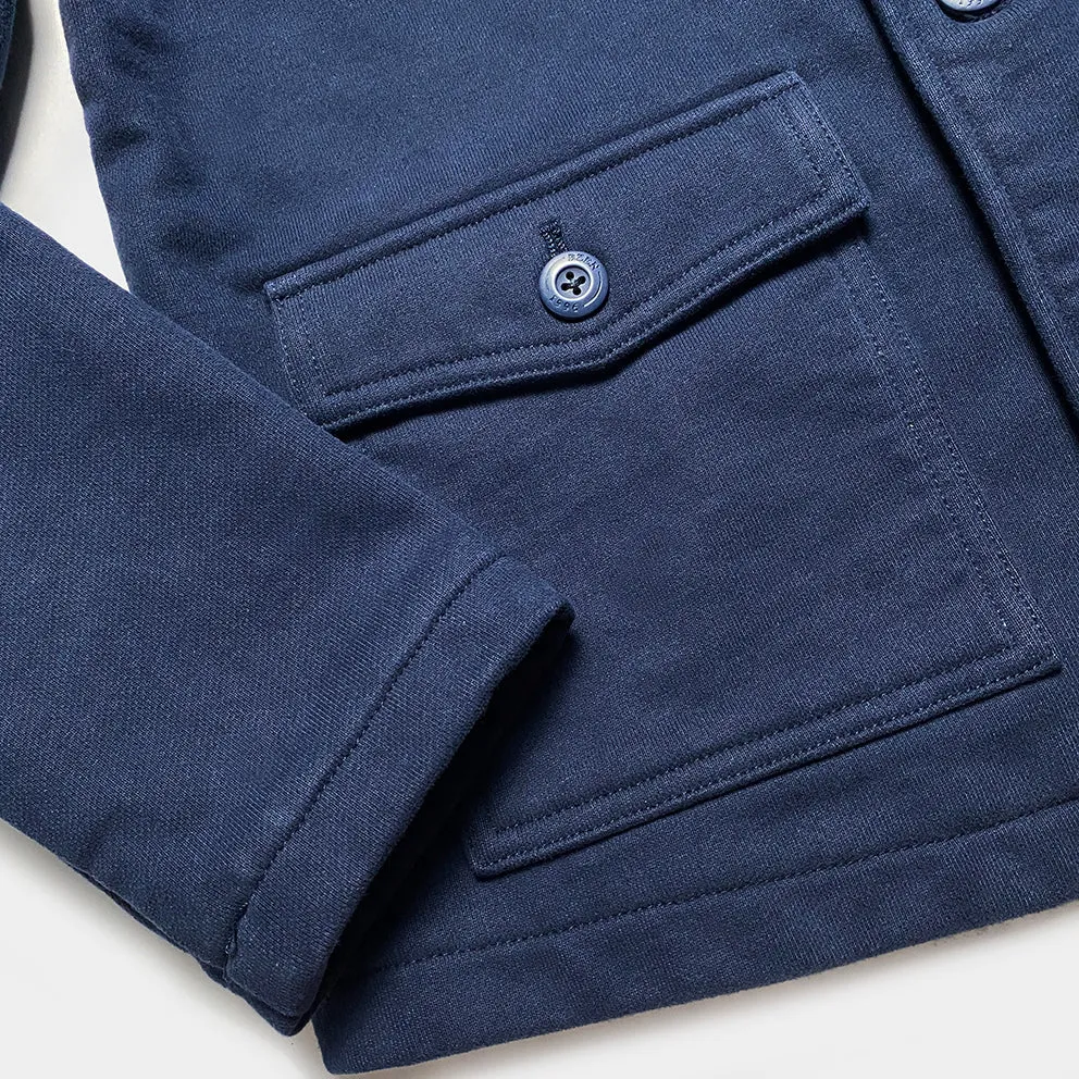BZEN M.3025 BEIJING-NAV SLIM FIT HEAVY FLEECE 4 POCKET SHIRT JACKET-460GSM-E0 NAVY