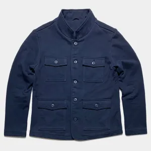 BZEN M.3025 BEIJING-NAV SLIM FIT HEAVY FLEECE 4 POCKET SHIRT JACKET-460GSM-E0 NAVY