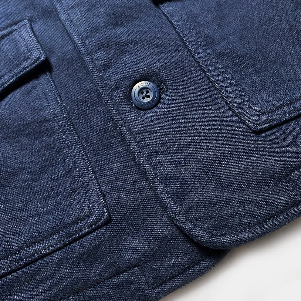 BZEN M.3025 BEIJING-NAV SLIM FIT HEAVY FLEECE 4 POCKET SHIRT JACKET-460GSM-E0 NAVY