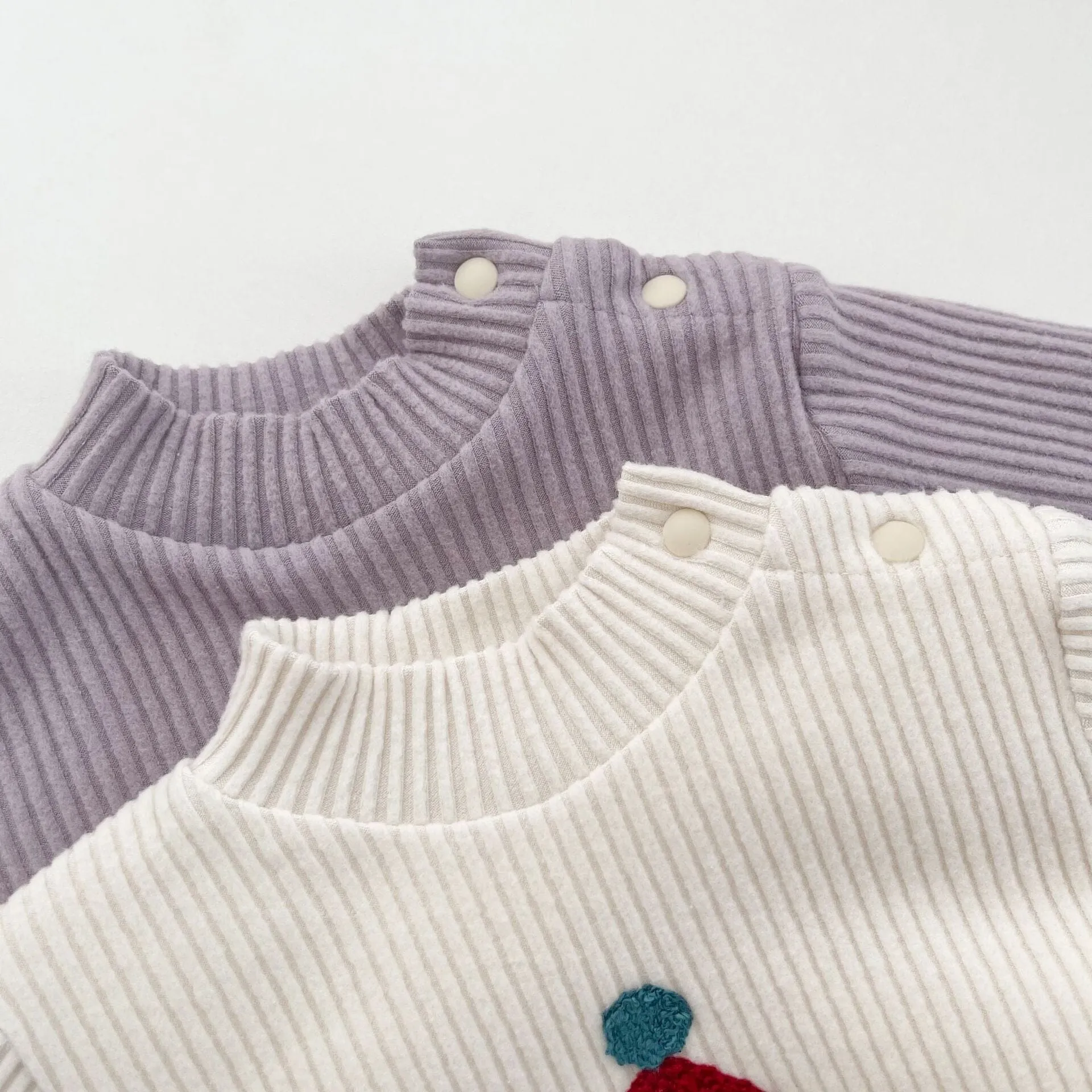 Christmas Tree Baby Mock Neck Fleece-Lined Top