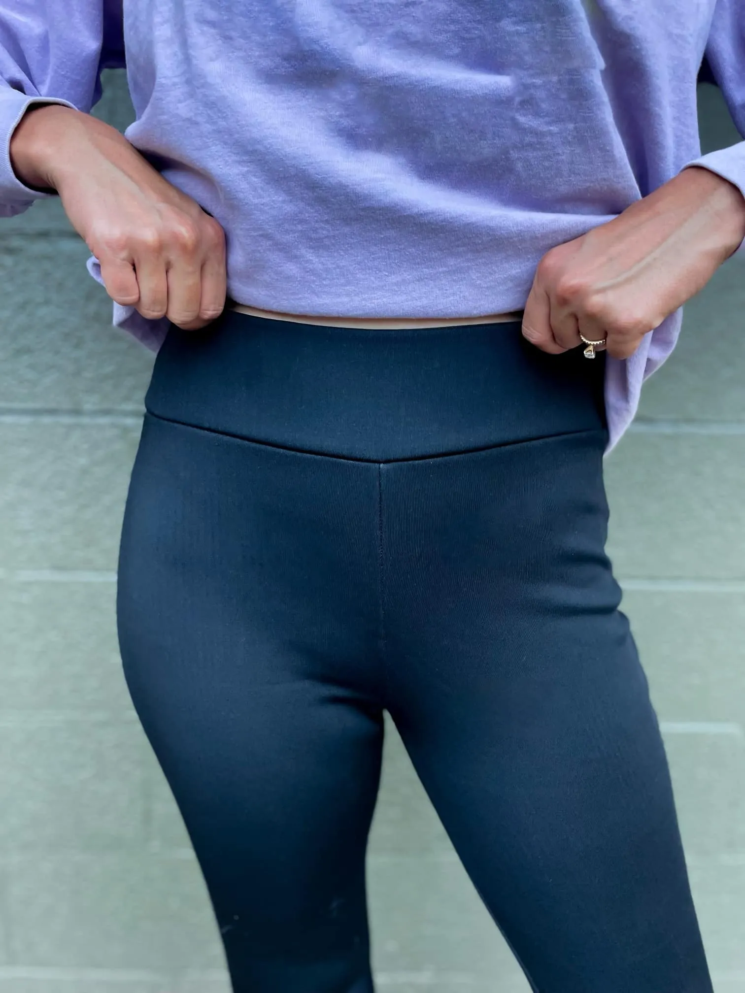 Cuddle Up Fleece Lined Flares in Black