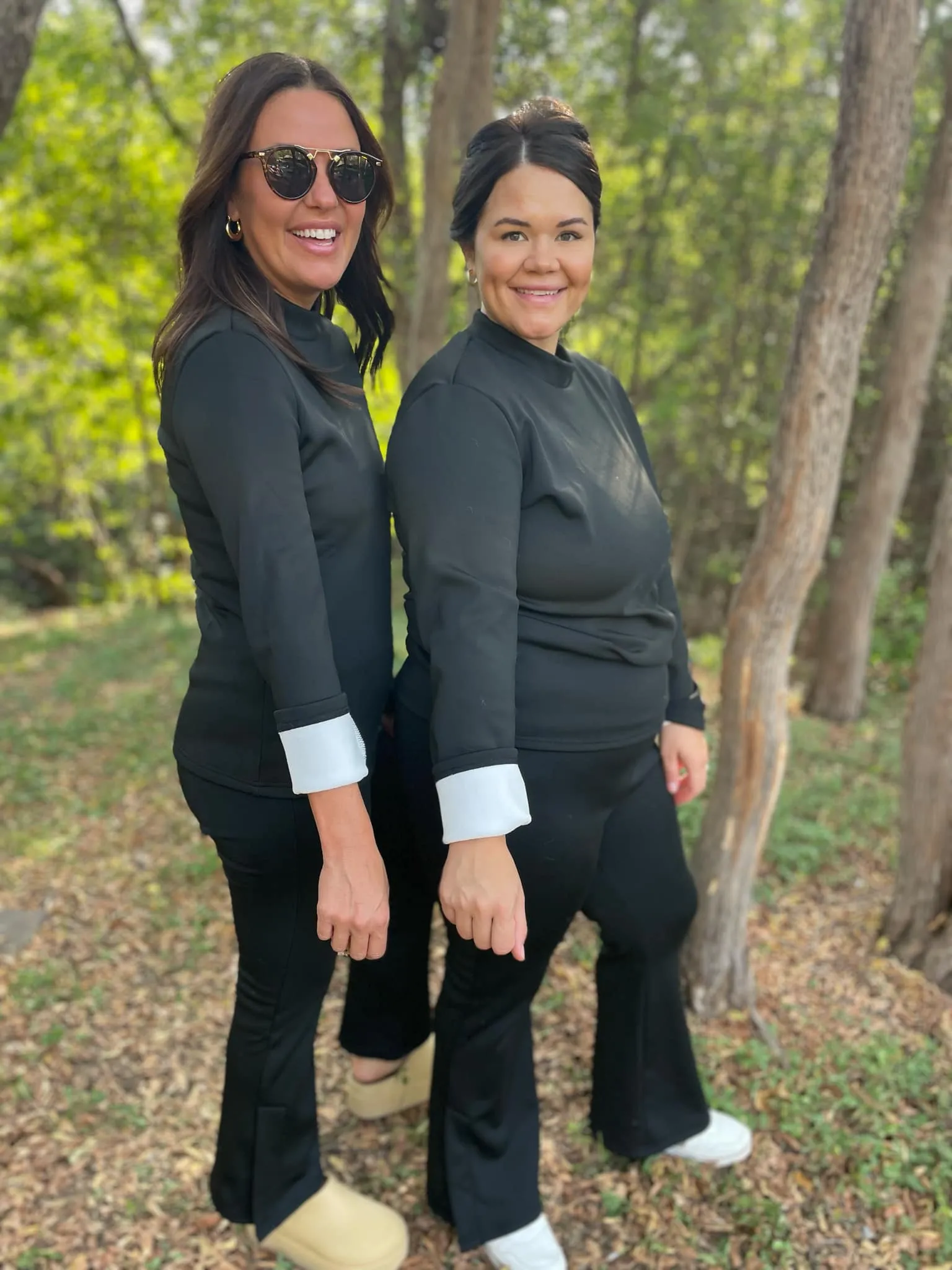 Cuddle Up Fleece Lined Flares in Black