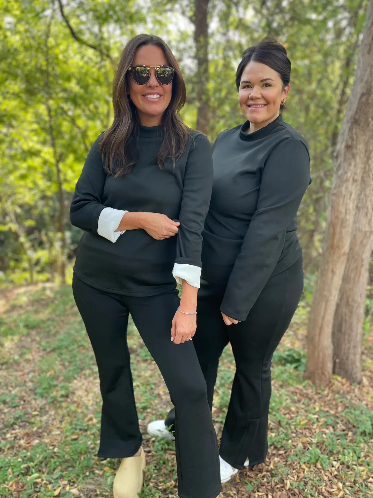 Cuddle Up Fleece Lined Flares in Black