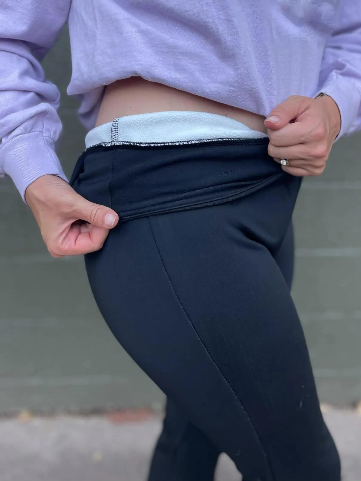 Cuddle Up Fleece Lined Flares in Black