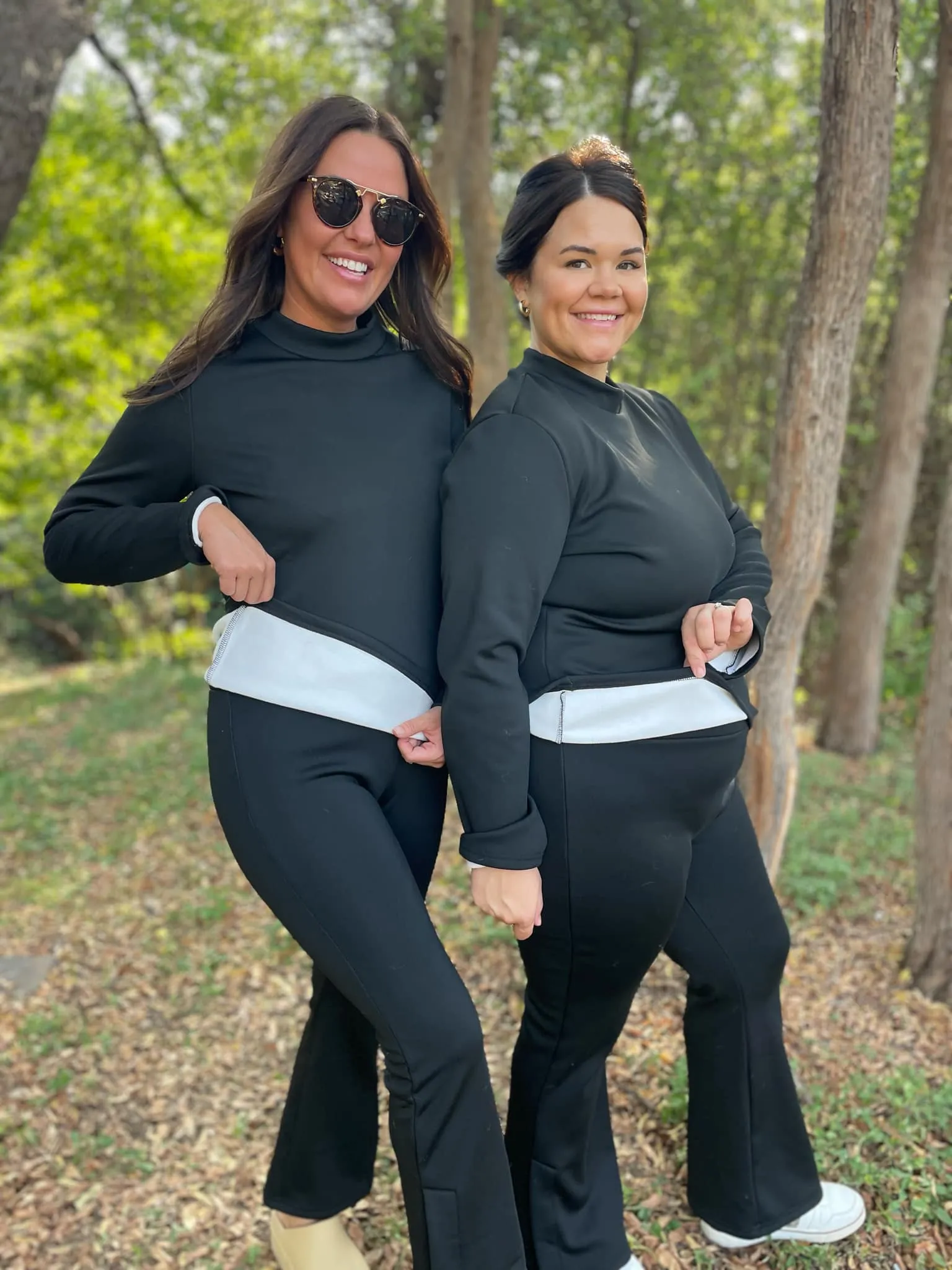 Cuddle Up Fleece Lined Flares in Black