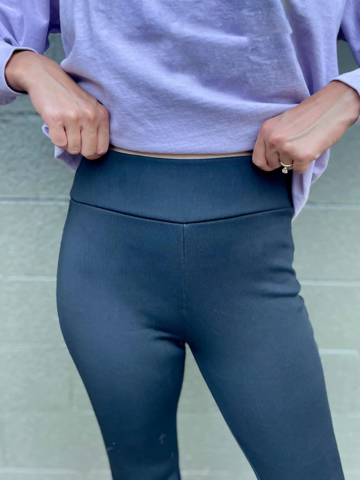 Cuddle Up Fleece Lined Flares in Black