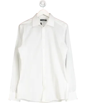 Dolce & Gabbana White Cotton Gold Fit Shirt UK 40" CHEST