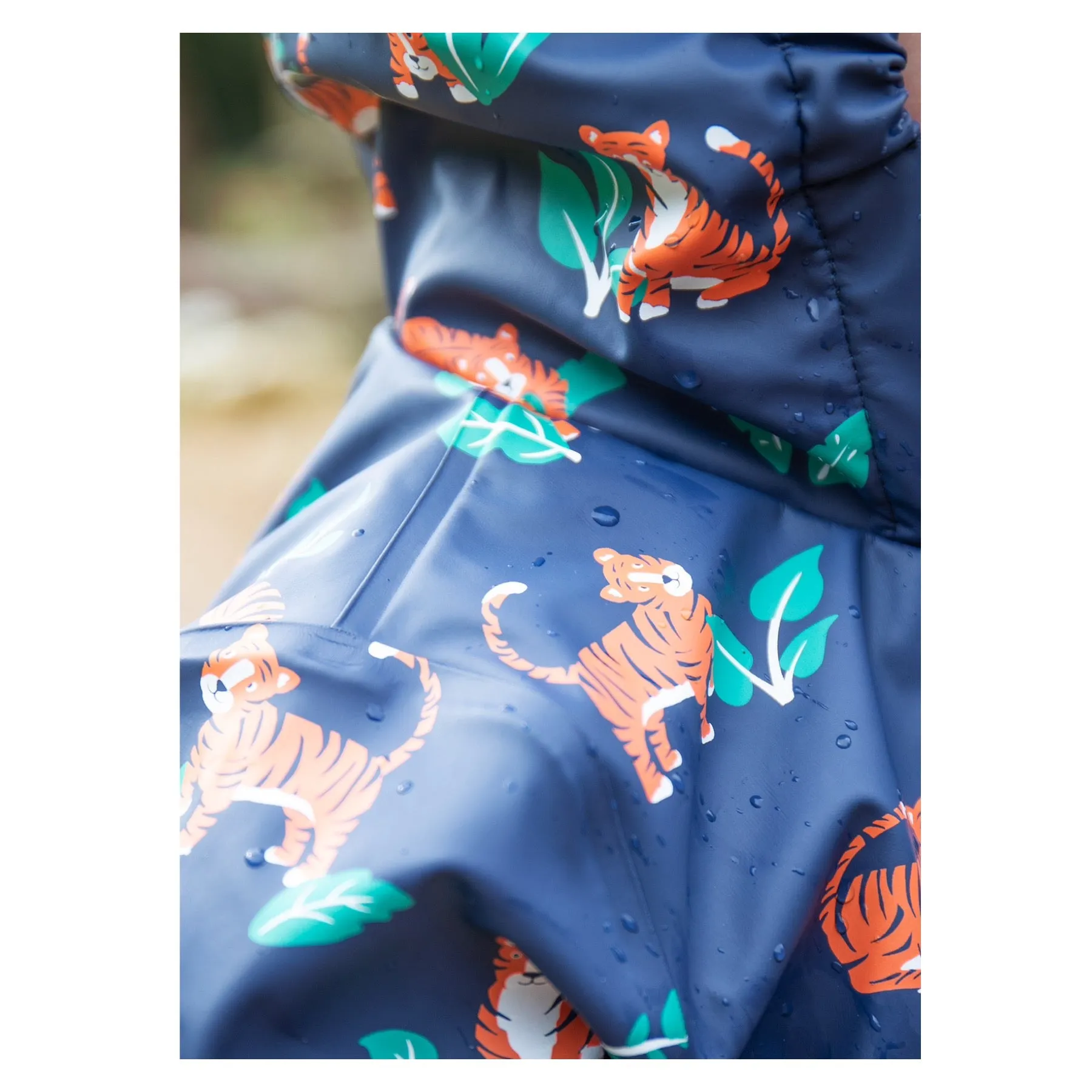 Frugi Printed Puddle Buster Coat Tiger Time