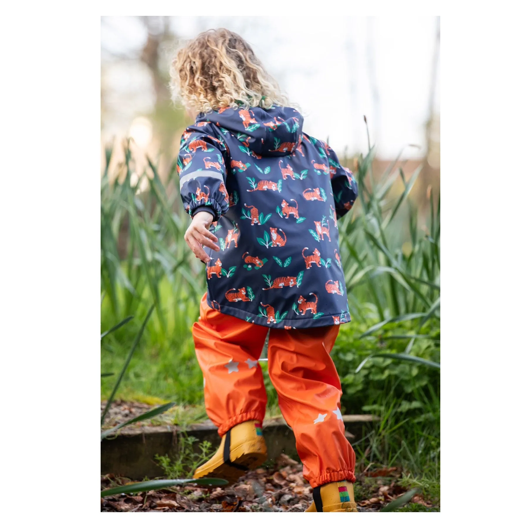 Frugi Printed Puddle Buster Coat Tiger Time