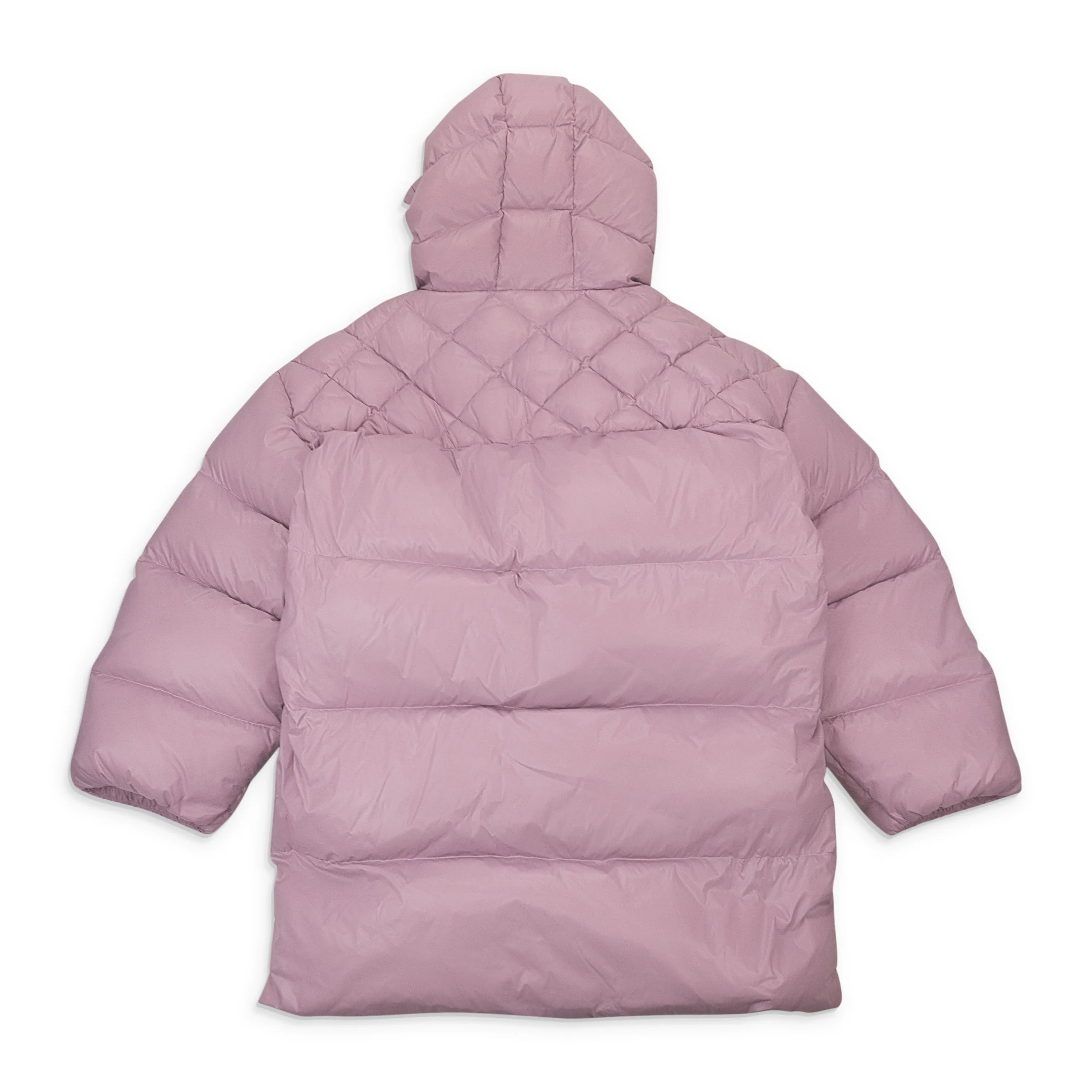 LONG BELTED PURPLE PUFFER JACKET