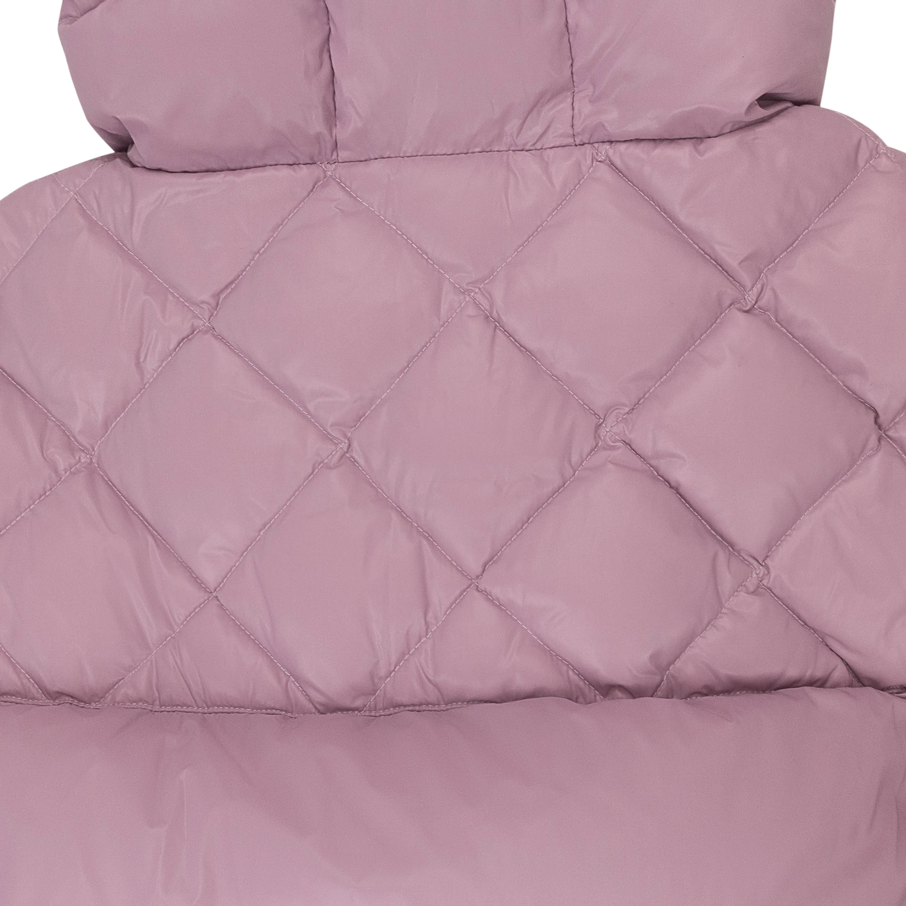 LONG BELTED PURPLE PUFFER JACKET