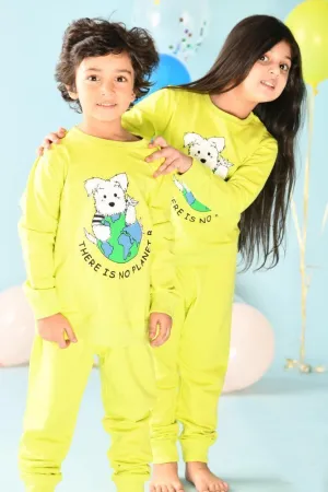 PLANET B GIRLS SWEATSHIRT JOGGER SET D - (FLEECE)