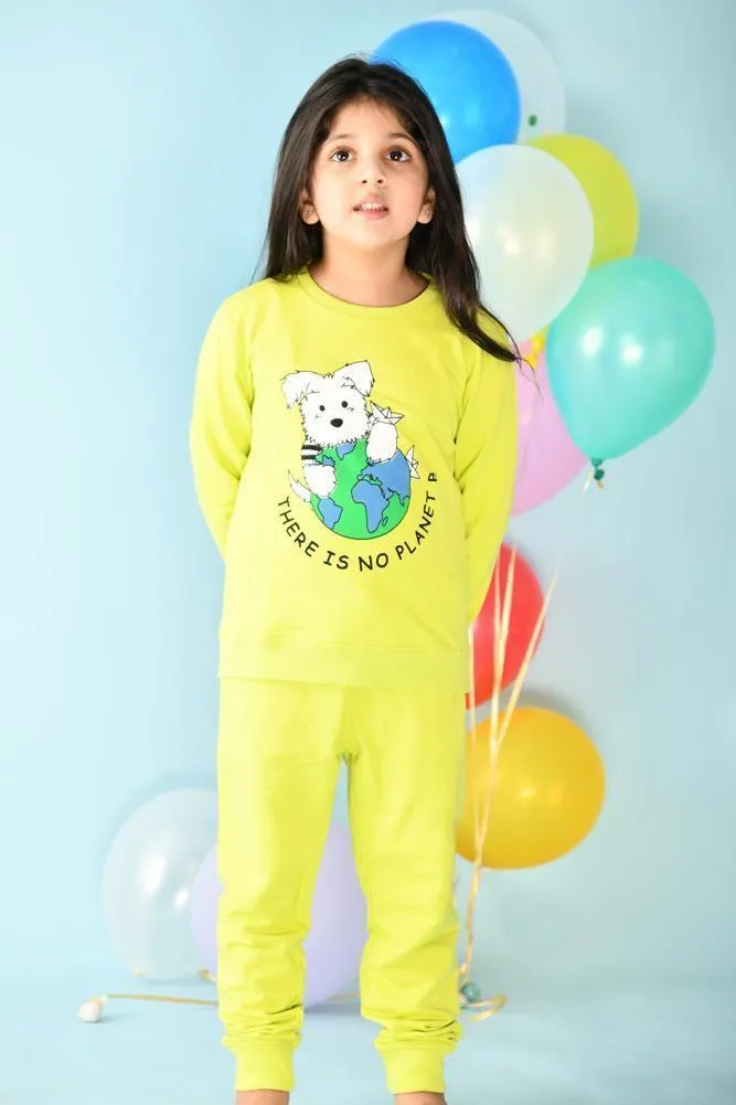 PLANET B GIRLS SWEATSHIRT JOGGER SET D - (FLEECE)