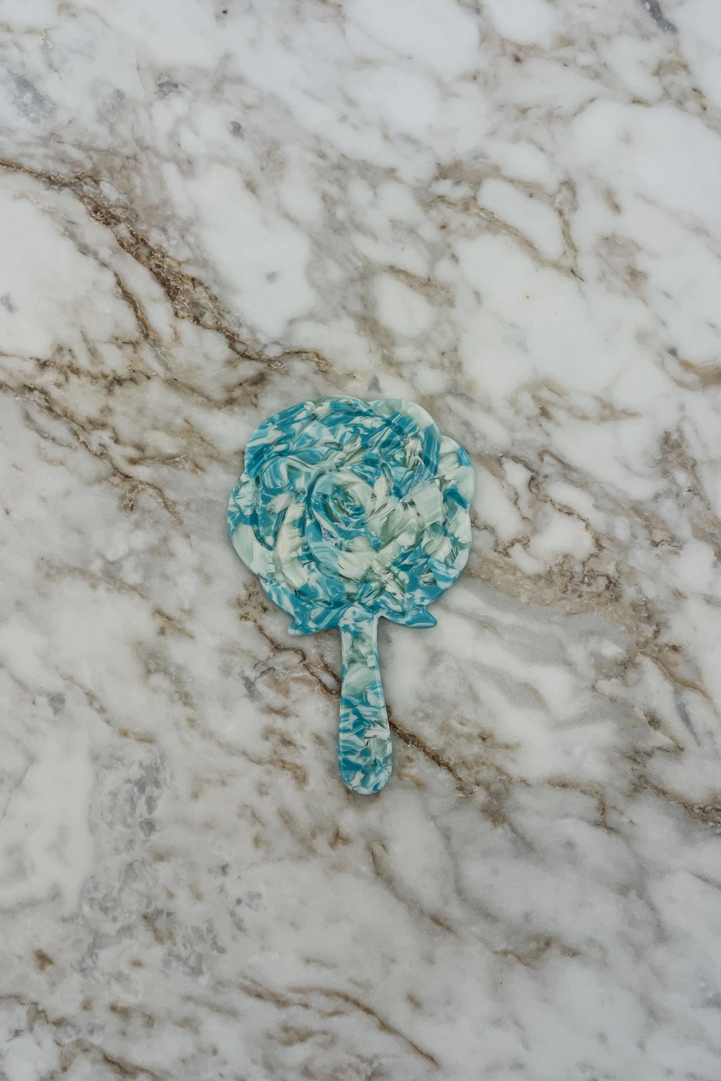 Sun Sea & Roses - Pocket Mirror Marble Green