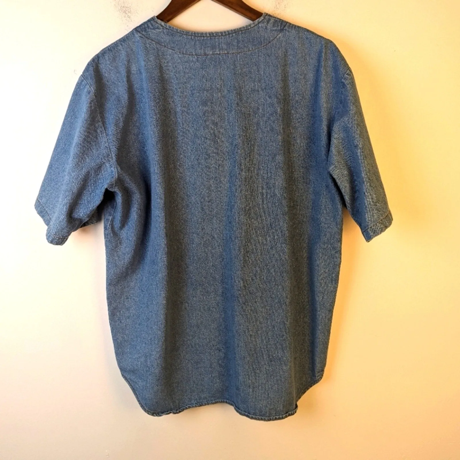 Vintage 80's Gold Embellished Button Front Shirt - Small