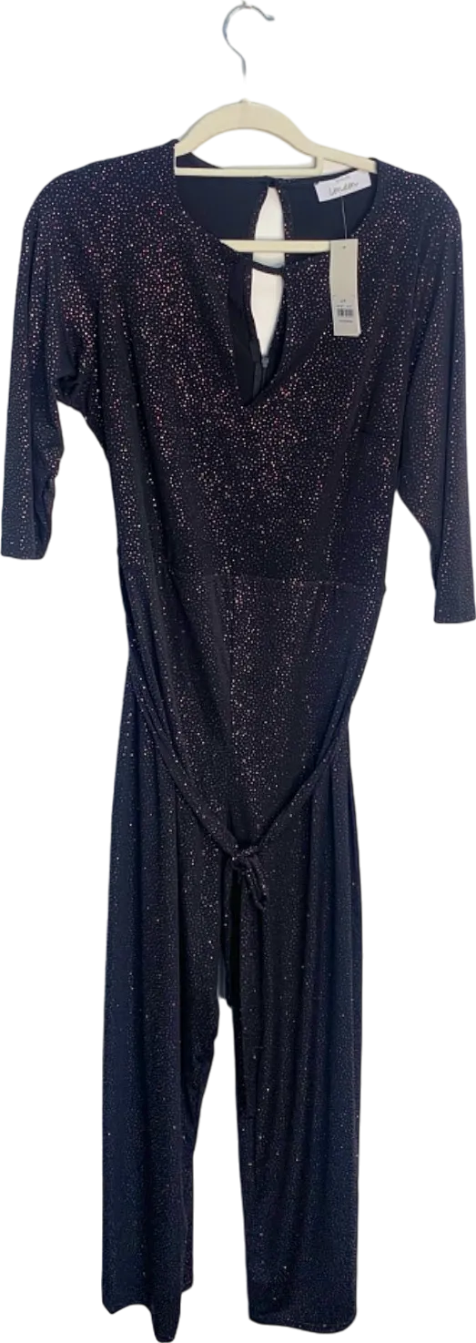YOURS LONDON Black Glitter Jumpsuit UK 18