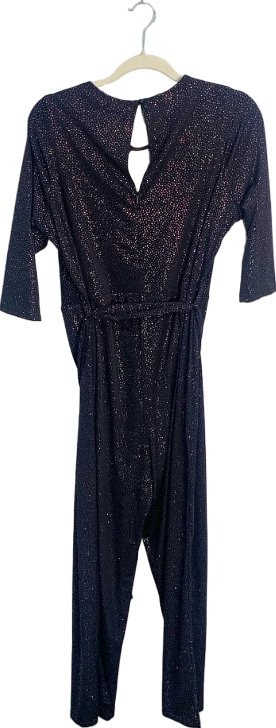 YOURS LONDON Black Glitter Jumpsuit UK 18
