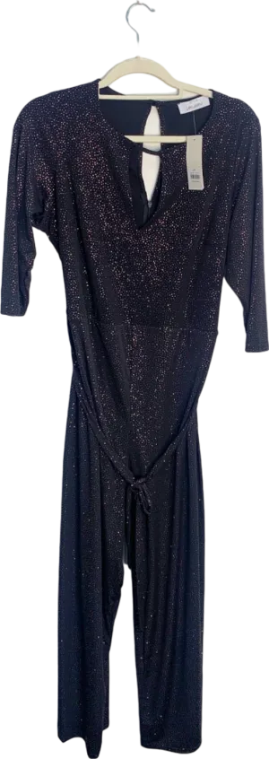 YOURS LONDON Black Glitter Jumpsuit UK 18